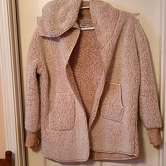 Teddy Coat - LAST ONE - Sherpa Fleece MILITARY HIPPIE - Picture 4 of 12